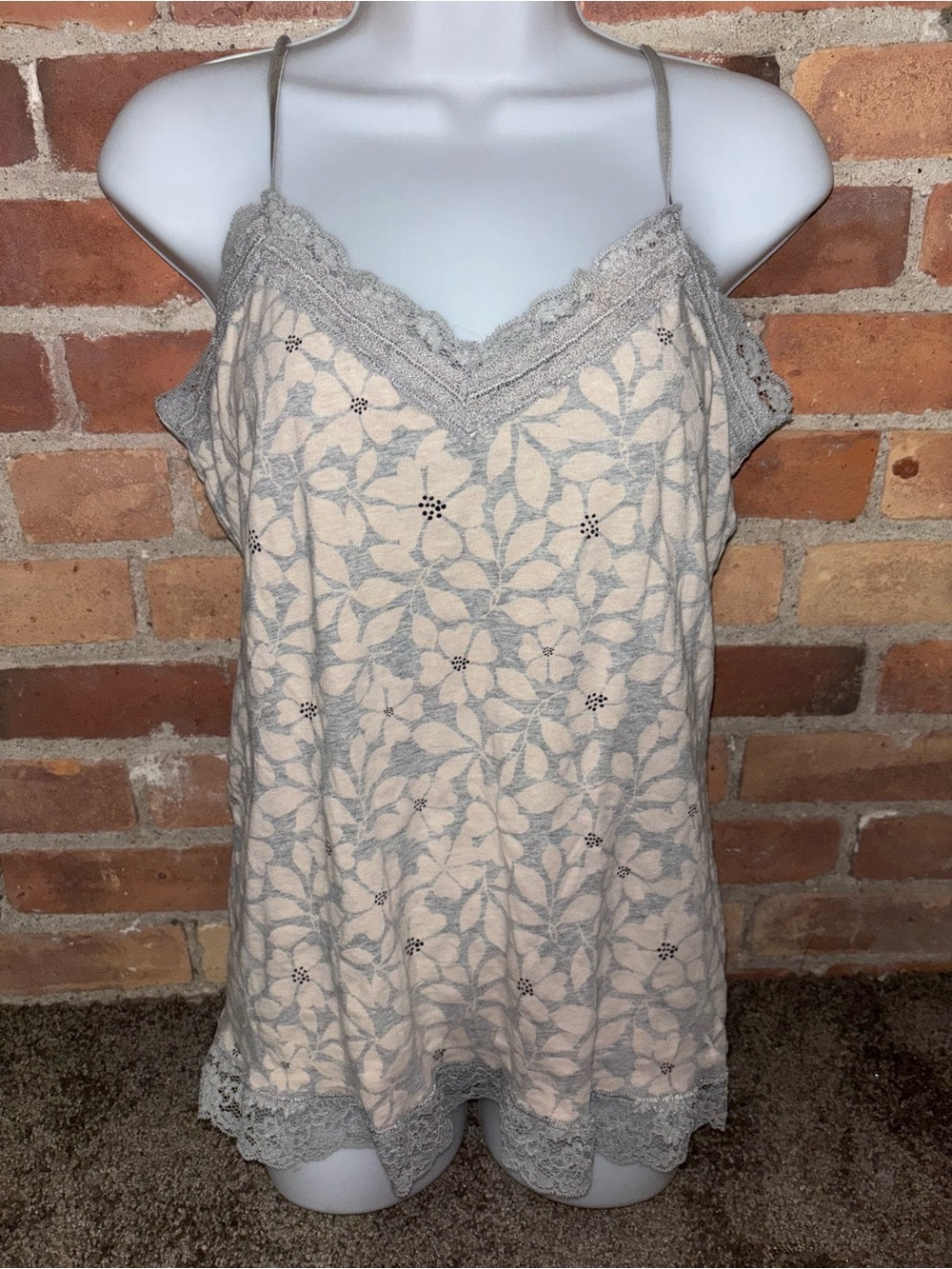 Vintage Y2K Cotton American Eagle Outfitters Floral Lace Trim Camisole